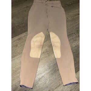 TRIUMPH LADIES sz 26R Side Zip Horse Riding Pants BEIGE equestrian BREECHES